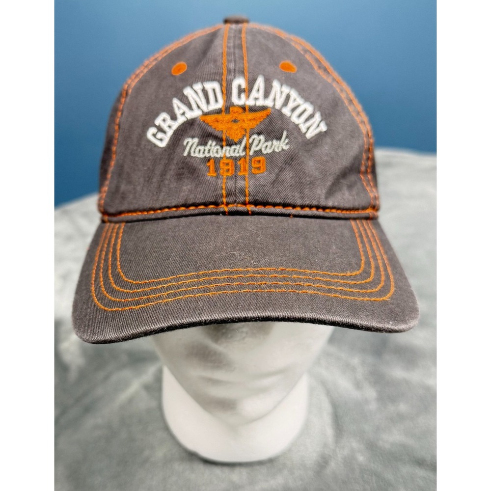 Grand Canyon National Park 1919 Hat Adjustable Gray Orange Stitch Cap